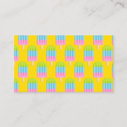 PopsicleEiscreme-Lutscher-Visitenkarteschablone Visitenkarte (Vorderseite)