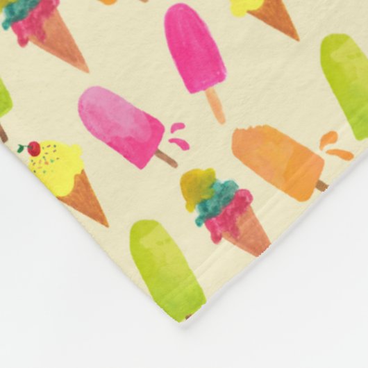 Popsicles and Ice cream cons Custom Monogram Fleecedecke (Ecke)