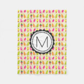 Popsicles and Ice cream cons Custom Monogram Fleecedecke (Vorderseite)