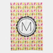 Popsicles and Ice cream cons Custom Monogram Küchentuch (Vertikal)