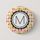 Popsicles and Ice Creme Personalisiert Monogram Button (Vorderseite)