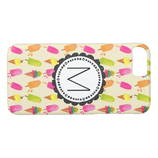 Popsicles and Ice Creme Personalisiert Monogram Case-Mate iPhone Hülle (Rückseite (Horizontal))