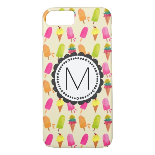 Popsicles and Ice Creme Personalisiert Monogram Case-Mate iPhone Hülle (Rückseite)