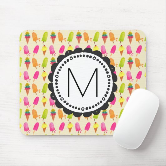 Popsicles and Ice Creme Personalisiert Monogram Mousepad (Mit Mouse)