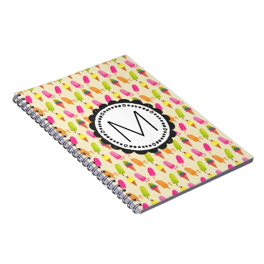 Popsicles and Ice Creme Personalisiert Monogram Notizblock (Rechte Seite)