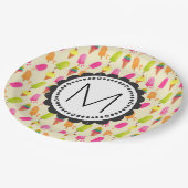 Popsicles and Ice Creme Personalisiert Monogram Pappteller (Schrägansicht)