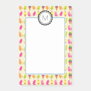 Popsicles and Ice Creme Personalisiert Monogram Post-it Klebezettel