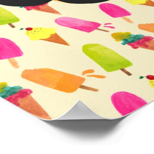 Popsicles and Ice Creme Personalisiert Monogram Poster (Ecke)