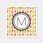 Popsicles and Ice Creme Personalisiert Monogram Serviette (Vorderseite)