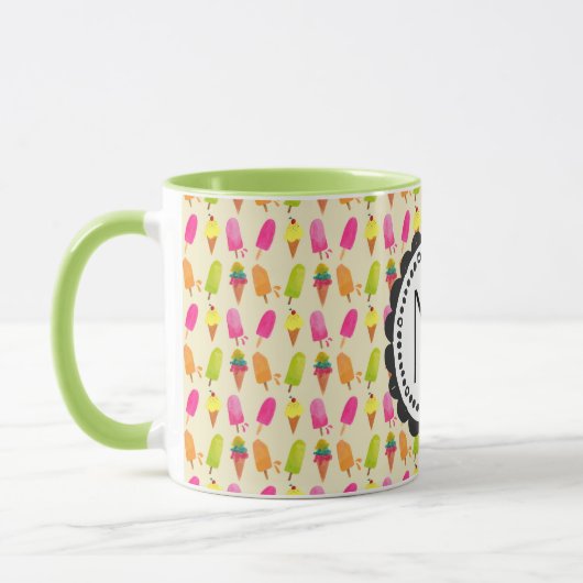 Popsicles and Ice Creme Personalisiert Monogram Tasse (Links)