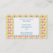 Popsicles and Ice Creme Personalisiert Monogram Visitenkarte (Rückseite)