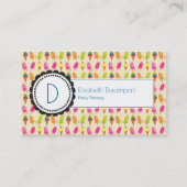 Popsicles and Ice Creme Personalisiert Monogram Visitenkarte (Vorderseite)