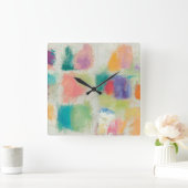 Popsicles Horizontal Stone Abstract Print Quadratische Wanduhr (Zuhause)
