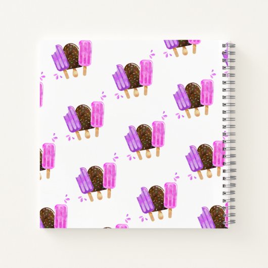 Popsicles Ice Cream Lolly Personalisiert Sketchboo Notizblock (Rückseite)