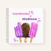Popsicles Ice Cream Lolly Personalisiert Sketchboo Notizblock (Vorderseite)
