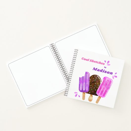 Popsicles Ice Cream Lolly Personalisiert Sketchboo Notizblock (Innenseite)