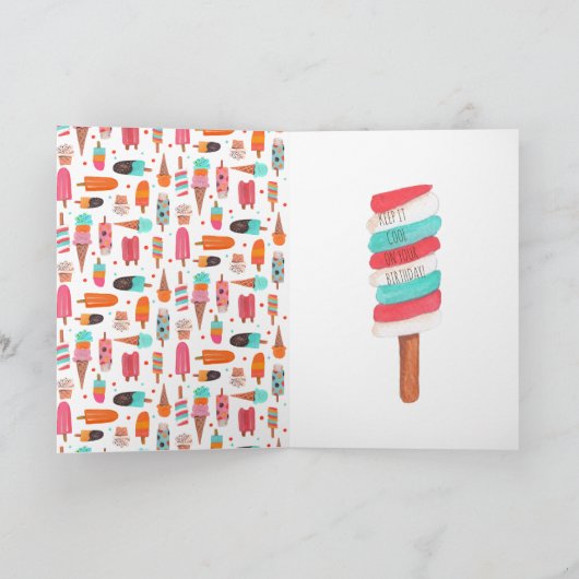 Popsicles & ice zum Geburtstag Gruß Karte (Innenseite)