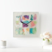 Popsicles II Stone Abstract Print | Mike Schick Quadratische Wanduhr (Zuhause)
