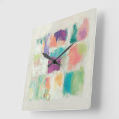 Popsicles II Stone Abstract Print | Mike Schick Quadratische Wanduhr (Winkel)