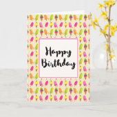 Popsicles und Eiscreme-Sommer-Muster-Geburtstag Karte (Gelbe Blume)