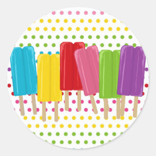 Popsicles und Tupfen Runder Aufkleber