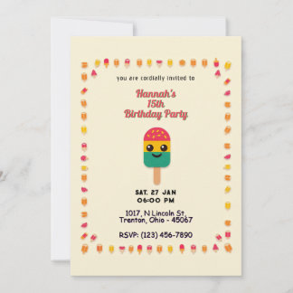 Popsiday Card über Gelb Einladung