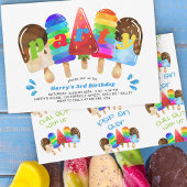 Popsiday Party jedes Alter Jungen farbenfroh Einladung