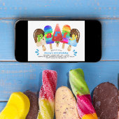 Popsiday Party jedes Alter Jungen farbenfroh Einladung