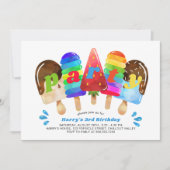 Popsiday Party jedes Alter Jungen farbenfroh Einladung (Vorderseite)