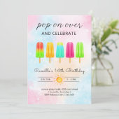 Popsiice Creme Geburtstag Einladung (Stehend Vorderseite)