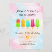 Popsiice Creme Geburtstag Einladung (Vorne/Hinten)