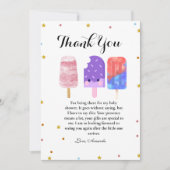 Popsikel Neutral Baby Dusche Danke Karte (Vorderseite)