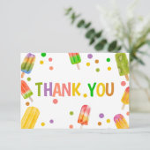 Popsim Baby Dusche Ice Creme Sommer Party Dankeskarte (Stehend Vorderseite)