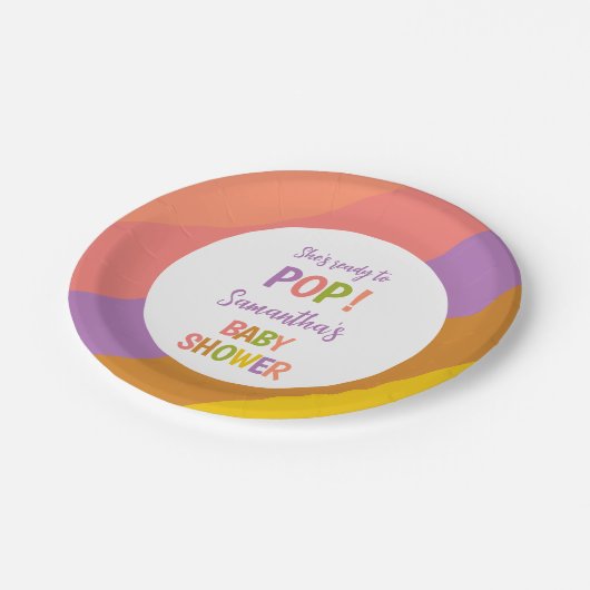 Popsim Baby Dusche Ice Creme Sommer Party Pappteller (Schrägansicht)