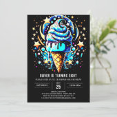 Popsim Digital Sweet Boy Ice Cream Geburtstag Einladung (Stehend Vorderseite)