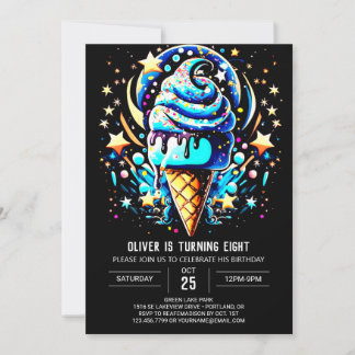 Popsim Digital Sweet Boy Ice Cream Geburtstag Einladung