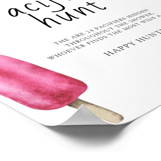 Popsim - Schnuller jagen Kinderduschenspiel Poster (Ecke)