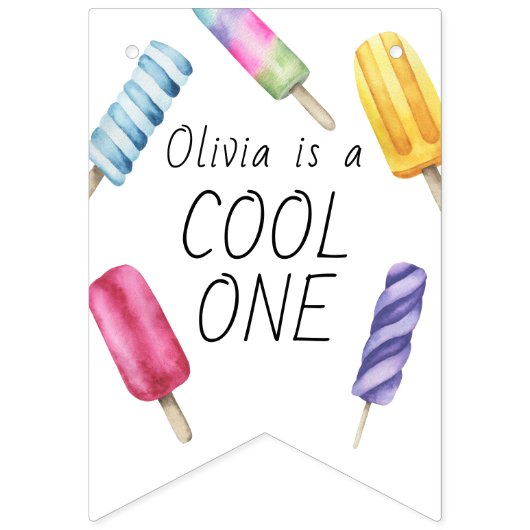 Popsirus Ice Cream Kindergeburtstag Wimpelkette (Zweite Fahne)