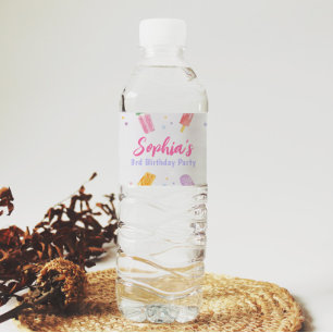 Popsisis Ice Creme Water Flasche Label Summer Part Wasserflaschenetikett