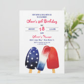 Popsison Birthday Independence Day Kinder Party Einladung (Stehend Vorderseite)