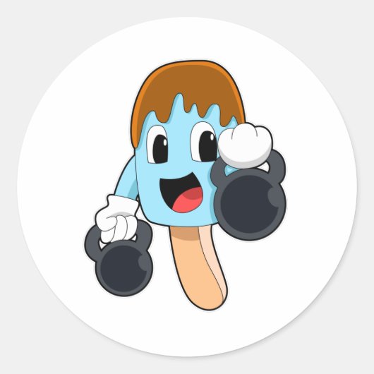 Popsität bei Krafttraining mit Dumbells Runder Aufkleber (Vorderseite)