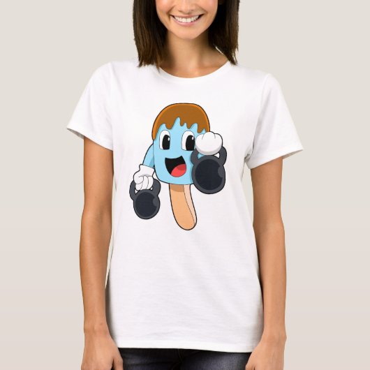 Popsität bei Krafttraining mit Dumbells T-Shirt (Vorderseite)