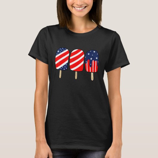 Popsitic Red White Blue American Flag Patriotic 4t T-Shirt (Vorderseite)