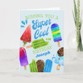 Popsiv Custom Age Boy Super Cool Birthday Card Karte (Vorderseite)