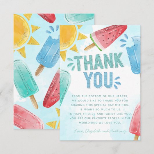 Popsiv Dankeschön Karte Hinweis (Vorne/Hinten)