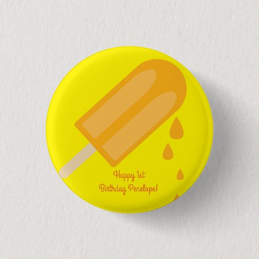 Popsiv Niedlich Summer 1. Geburtstag Party Thema Button (Vorderseite)