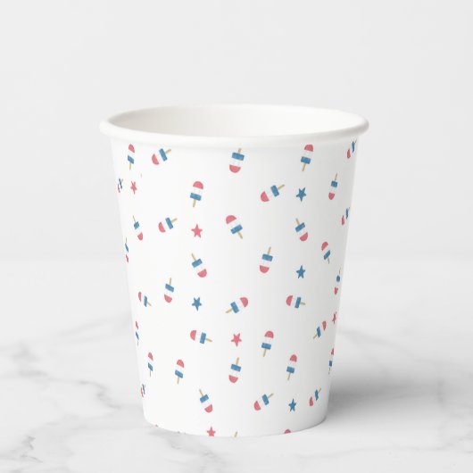 Popsiv Party Cup in White | Rot, Weiß und GRILLEN Pappbecher (Vorderseite)