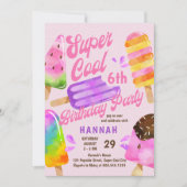Popsiv Party jedes Alter Mädchen Super Cool Geburt Einladung (Vorderseite)