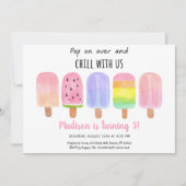 Popsiv Pop auf Over Pink Girl Birthday Einladung (Vorderseite)