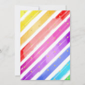 Popsiv Rainbow Pink Gold Girl Birthday Einladung (Rückseite)